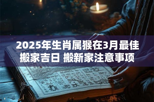 2025年生肖属猴在3月最佳搬家吉日 搬新家注意事项