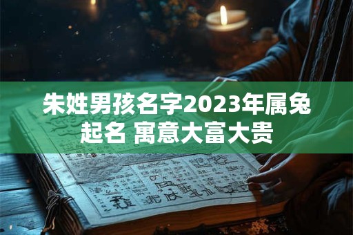 朱姓男孩名字2023年属兔起名 寓意大富大贵