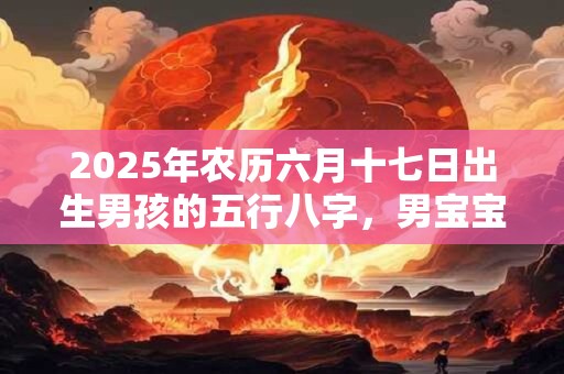 2025年农历六月十七日出生男孩的五行八字，男宝宝阳光大气的名字