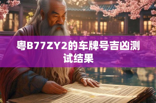 粤B77ZY2的车牌号吉凶测试结果