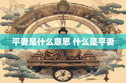 平妻是什么意思 什么是平妻