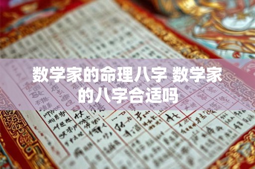 数学家的命理八字 数学家的八字合适吗