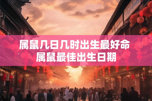属鼠几日几时出生最好命 属鼠最佳出生日期