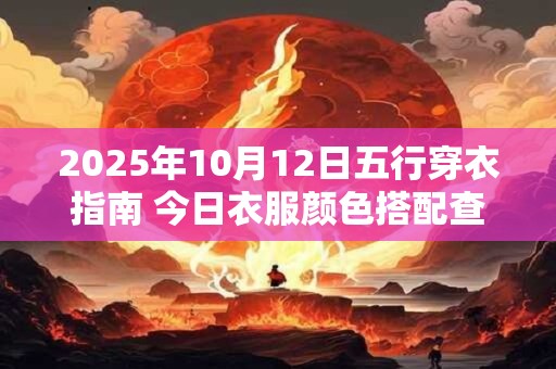 2025年10月12日五行穿衣指南 今日衣服颜色搭配查询