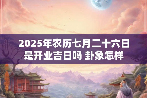 2026年农历七月二十六日是开业吉日吗 卦象怎样
