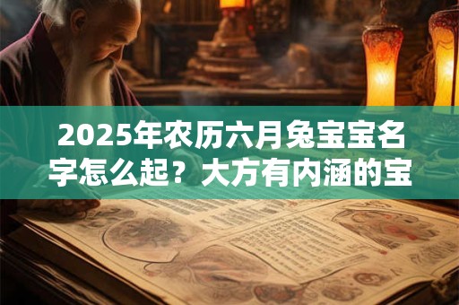 2025年农历六月兔宝宝名字怎么起？大方有内涵的宝宝名字