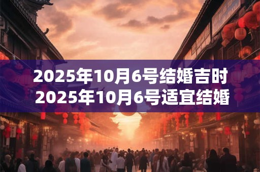2025年10月6号结婚吉时 2025年10月6号适宜结婚吗