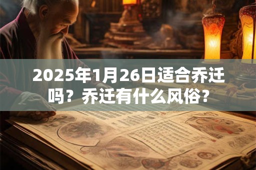 2025年1月26日适合乔迁吗？乔迁有什么风俗？