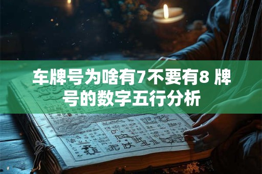 车牌号为啥有7不要有8 牌号的数字五行分析