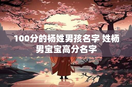 100分的杨姓男孩名字 姓杨男宝宝高分名字
