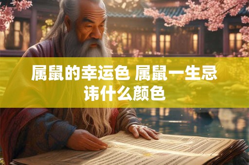 属鼠的幸运色 属鼠一生忌讳什么颜色