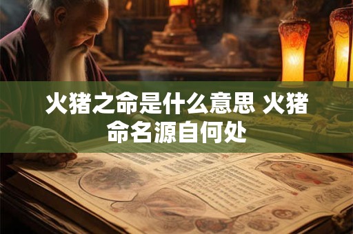 火猪之命是什么意思 火猪命名源自何处