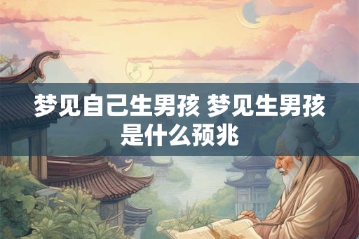 梦见自己生男孩 梦见生男孩是什么预兆