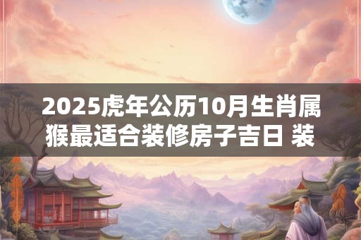 2025虎年公历10月生肖属猴最适合装修房子吉日 装潢大吉日