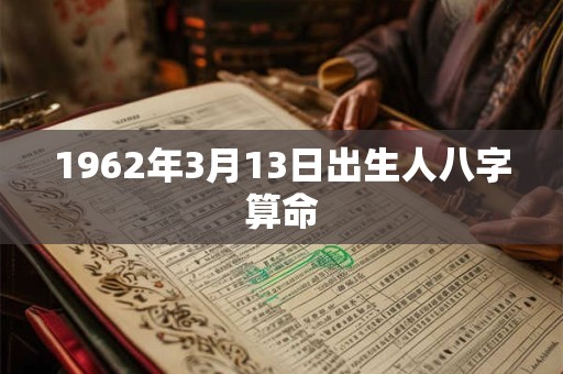 1962年3月13日出生人八字算命