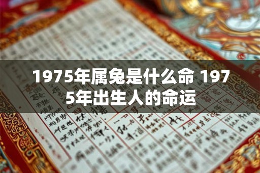 1975年属兔是什么命 1975年出生人的命运