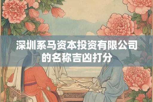 深圳系马资本投资有限公司的名称吉凶打分