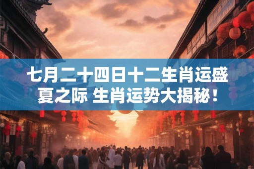 七月二十四日十二生肖运盛夏之际 生肖运势大揭秘！