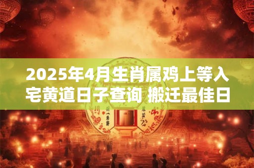 2025年4月生肖属鸡上等入宅黄道日子查询 搬迁最佳日子