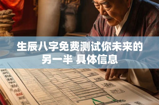 生辰八字免费测试你未来的另一半 具体信息