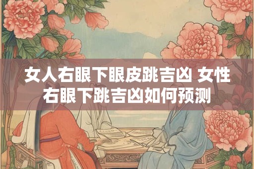 女人右眼下眼皮跳吉凶 女性右眼下跳吉凶如何预测