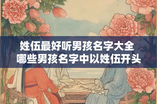 姓伍最好听男孩名字大全 哪些男孩名字中以姓伍开头的最好听