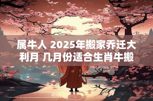 属牛人 2025年搬家乔迁大利月 几月份适合生肖牛搬家入宅