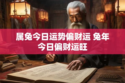 属兔今日运势偏财运 兔年今日偏财运旺