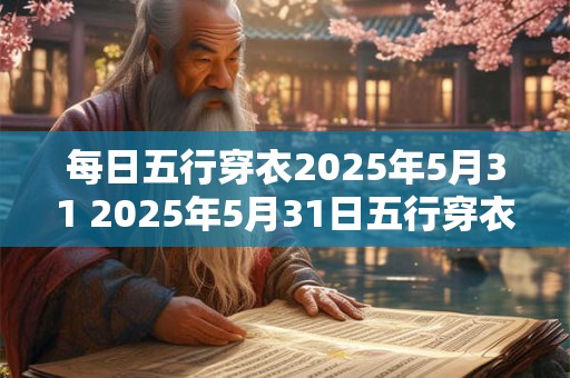 每日五行穿衣2025年5月31 2025年5月31日五行穿衣如何搭配
