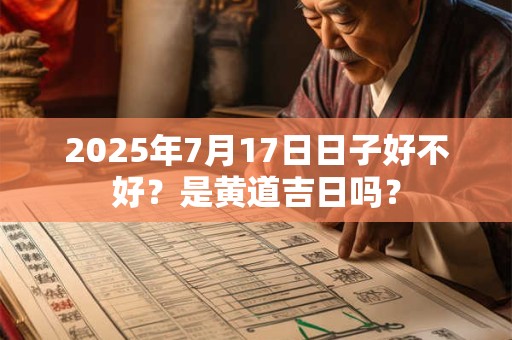 2025年7月17日日子好不好？是黄道吉日吗？