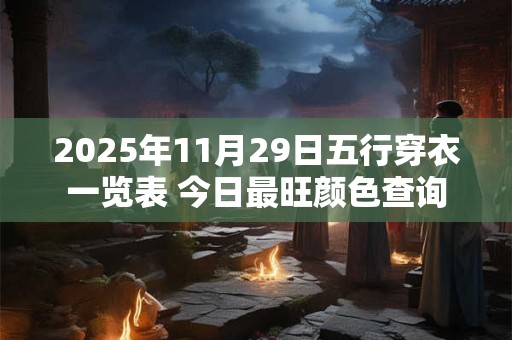 2025年11月29日五行穿衣一览表 今日最旺颜色查询