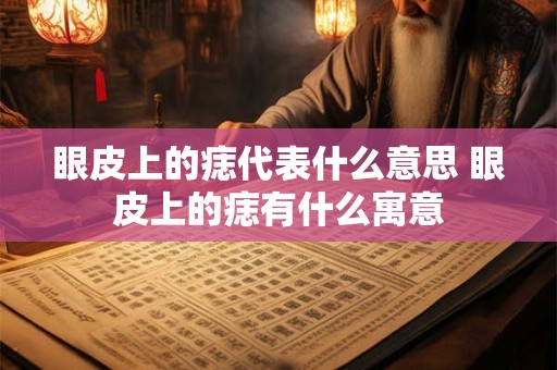 眼皮上的痣代表什么意思 眼皮上的痣有什么寓意