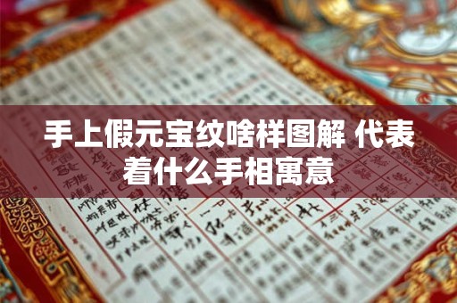 手上假元宝纹啥样图解 代表着什么手相寓意