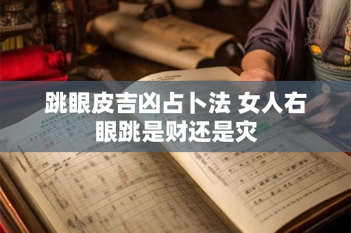 跳眼皮吉凶占卜法 女人右眼跳是财还是灾