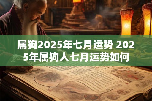 属狗2025年七月运势 2025年属狗人七月运势如何