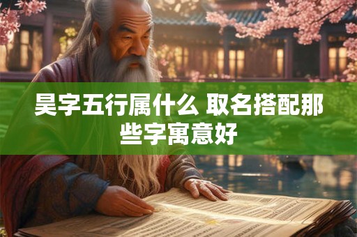 昊字五行属什么 取名搭配那些字寓意好