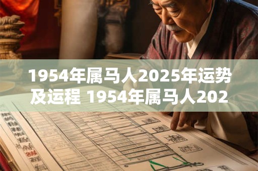 1954年属马人2025年运势及运程 1954年属马人2025年运势如何运程怎么样