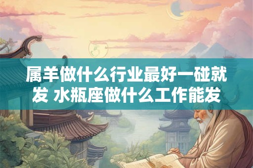 属羊做什么行业最好一碰就发 水瓶座做什么工作能发挥天赋