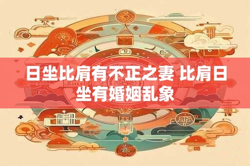 日坐比肩有不正之妻 比肩日坐有婚姻乱象