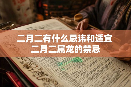 二月二有什么忌讳和适宜 二月二属龙的禁忌