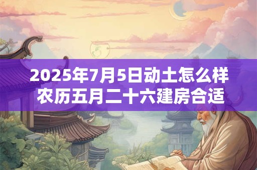 2025年7月5日动土怎么样 农历五月二十六建房合适吗