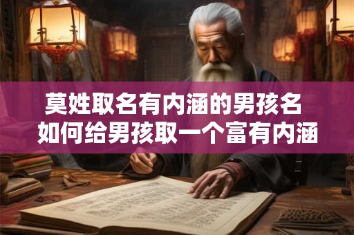 莫姓取名有内涵的男孩名 如何给男孩取一个富有内涵的莫姓名
