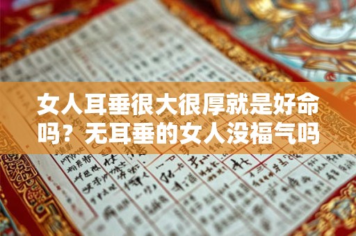 女人耳垂很大很厚就是好命吗？无耳垂的女人没福气吗？