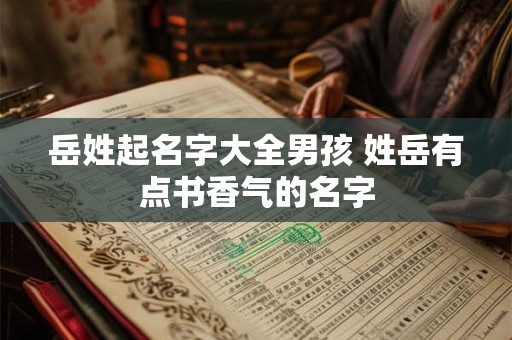 岳姓起名字大全男孩 姓岳有点书香气的名字