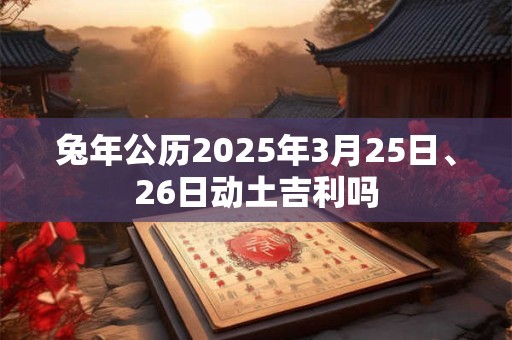 兔年公历2025年3月25日、26日动土吉利吗