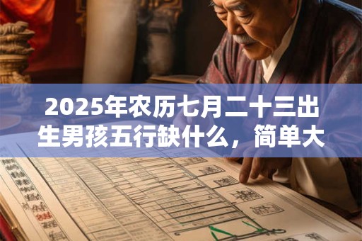 2025年农历七月二十三出生男孩五行缺什么，简单大方洋气的名字