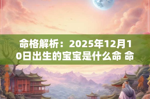 命格解析：2025年12月10日出生的宝宝是什么命 命运好吗