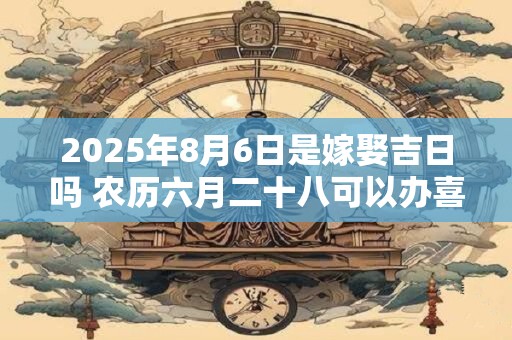 2025年8月6日是嫁娶吉日吗 农历六月二十八可以办喜酒吗