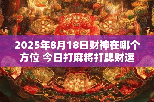 2025年8月18日财神在哪个方位 今日打麻将打牌财运方位