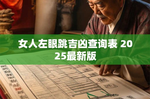 女人左眼跳吉凶查询表 2025最新版
